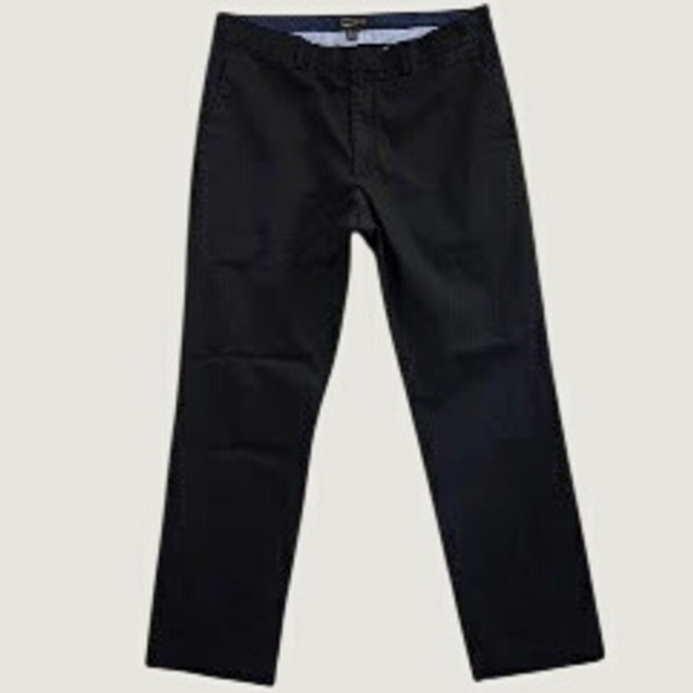 Banana Republic Chinos Mens 35x32 Black Non-Iron Tailored Slim Fit Cotton Pants